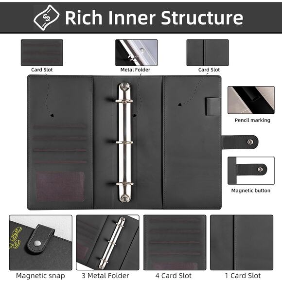 Save $10,010 w/ 52 Week Money Saving Challenge Binder w/Cash Envelopes Trackers - Picture 4 of 6